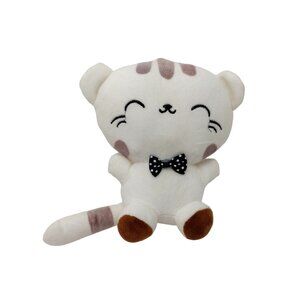 Lissipuppe Bow tie Kawaii white tan kitty by Lissidoll Anime Stuffed Plush